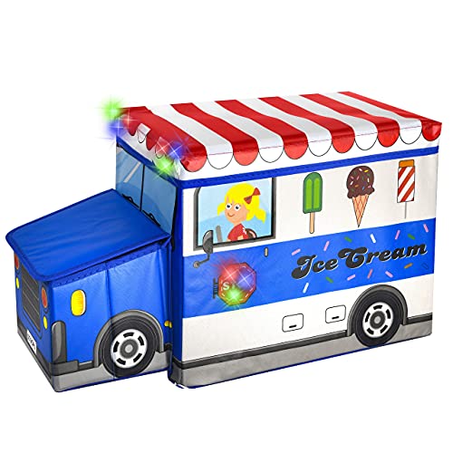 Junior size Toy box for kids, KAP Decorative ice cream truck storage