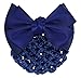 Women Bun Cover Net Snood Bowknot Decor Barrette Hair Clip (4)