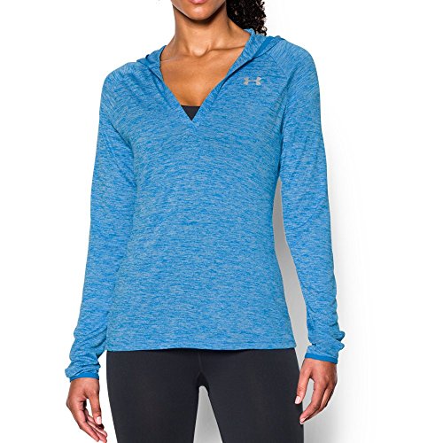 Under Armour Women's UA Tech Long Sleeve Hooded Henley Medium ELECTRIC BLUE