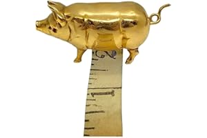for Mini Tape Measure with Vintage Pig Figurine for Quilting and Sewing Tasks, Made from Sturdy Nickel Plated Metal (1PCS Gol