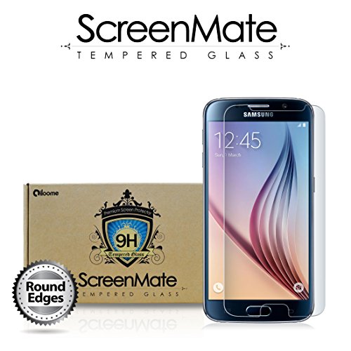 iloome New Samsung Galaxy S6 ScreenMate [0.33 Rounded Edges] Real Tempered Glass [9H Hardness] Premium Screen Protector with Oleophobic Coating