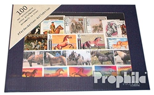Prophila Collection Motives 100 various Horses and Ride stamps (Stamps for collectors) Horses/zebras