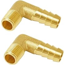 1 Inch Hose Barb To 3/4 Male NPT Brass Fitting - Straight Connector For Fuel Air Water Gas Oil