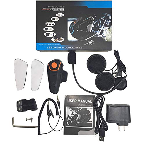 Bluetooth Headset for Motorcycle Helmet, BT-S2 Waterproof Motorbike Intercom up to 3 Riders 1000M Wireless Communication Interphone Supports FM Radio GPS Voice Command Music Hands Free(1 Pack) - Thumbnail 4