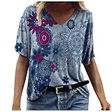 Colorful Tie Dye Tshirt for Womens V Neck Tops