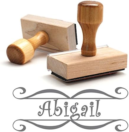 Personalized Kids Name Self Inking Stamp, Decorative Stamp, Custom Font, Customized with Name, Rubber Stamp, Naming Stamp, Children’s Signature Stamper, School Book Label Child Name, Stamp (Wooden)