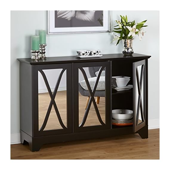 Target Marketing Systems Reflections Buffet/Console with Mirror, Black LAVORIST