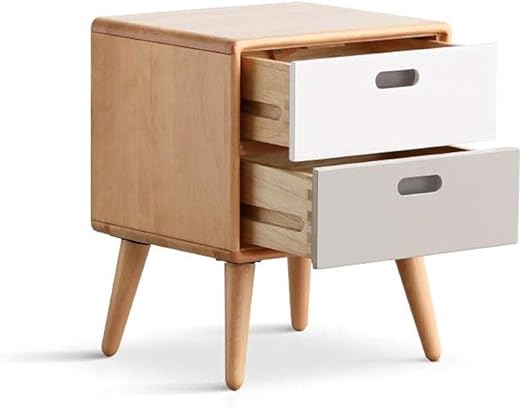 Amazon Com Wgydream End Side Tables Sofa Table 2 Drawers Oak Nightstand Bedside Table Pine Wood Bedroom Living Room Cabinet Storage Coffee Table Side End Table Snack Table Kitchen Dining