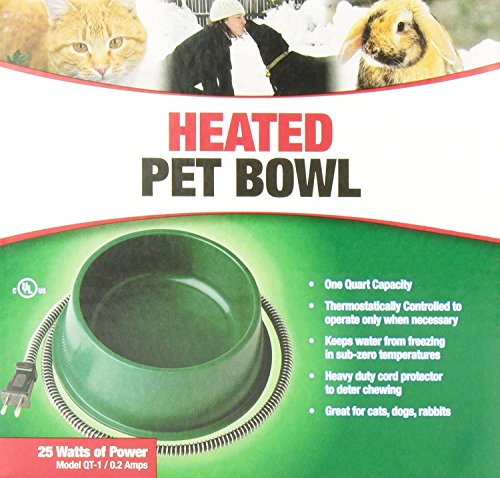 Farm Innovators Model QT-1 1-Quart Heated Bowl, Green, 25 Watts