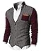 H2H Mens Casual Slim Fit Knitted Cardigan Herringbone Patterned With Pocket