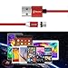 Qimose 360°Strong Magnetic Micro USB cable 3.3ft, Nylon Braided Extremely Durable Charging Cable with LED lights, Suitable for Android, HTC, Samsung, Pixel, LG, etc, (Red)