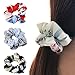 WillingTee 20pcs Women's Hair Scrunchies Chiffon Flowers Elastic Hair Bands Scrunchy Hair Ties Ropes Scrunchie Hair Scrunchies Chiffon Ponytail Holder for Women and Ladies