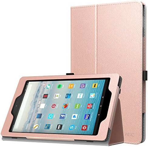 New Fire Hd 10 ケース 未使用品 Atic Fire タブレット 19 Newモデル Gold Rose 薄型スタンドケース 17用 全面保護型