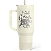 Mom Tumbler with Handle 40oz, Mama Bear Cup Stainless Steel Insulated Tumblers Coffee Travel Mug, Gifts for Moms from Daughter Son, Best Mother Gift for Christmas Birthday Mothers Day