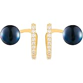 14k Gold Plated Pearl Rhinestone Drop Earrings for Women Jewelry
