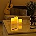 SONGMICS LED Flameless Candles with Remote Control and Timer Waterproof Set of 3, UFLC75D