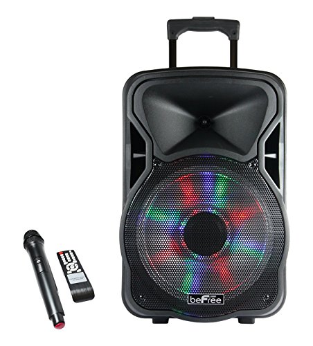 beFree Sound BFS-4400 Woofer Portable Bluetooth Powered PA Tailgate Party Rechargeable Speaker With Illuminating Lights