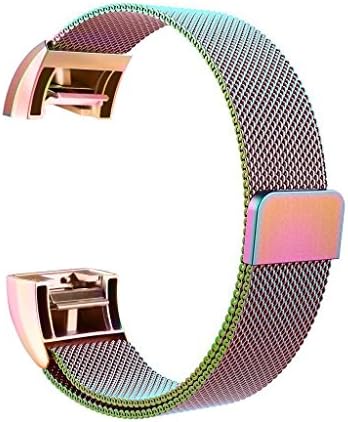 Fitbit Charge 2 Strap ,Teorder Adjustable Stainless Steel Milanese Metal Bracelet Accessory Replacement Wrist bands for Fitbit Charge 2,Large & Small