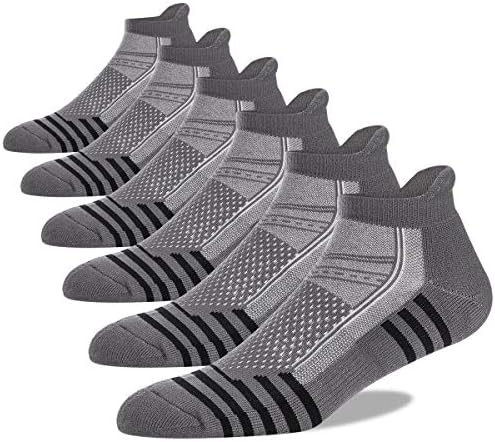 Mens Ankle Socks Athletic Breathable Low Cut Tab With Arch Support 6 Pairs…