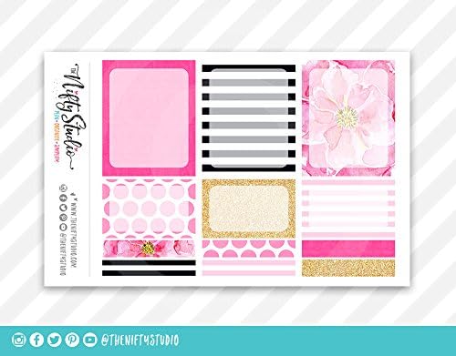 Planner Stickers Fashion Navy, Pink, Gold #3 | The Nifty Studio | Stickers for Planners | Calendar Stickers | Stickers for Agendas |