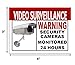 Home Security Sign - Business Camera and Surveillance Sticker for Indoor Outdoor Use Long Lasting Weatherproof Window and Door Warning Alert 24 Hour Surveillance Decal 4x3 in - 6 Pack