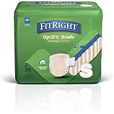 FitRight Ultra Adult Diapers, Disposable Incontinence Briefs with Tabs, Heavy Absorbency, Small, 20"-33", 4 packs of 20 (80 t