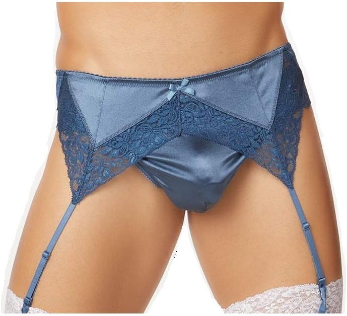 Body Aware Glimmer Satin & Lace Men's Garter