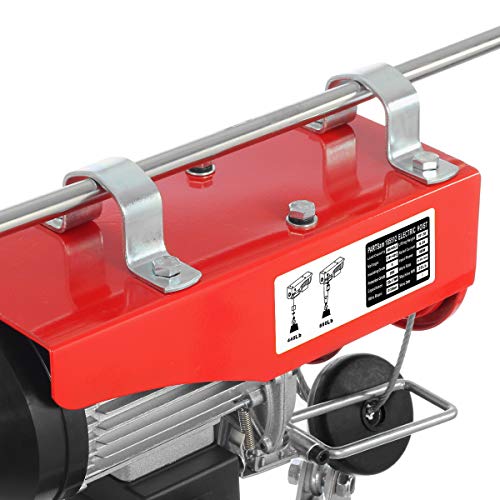Partsam 880 lbs Lift Electric Hoist Crane Remote Control Power System, Zinc-Plated Steel Wire Overhead Crane Garage Ceiling Pulley Winch w/Straps (w/Emergency Stop Switch) - Image 5