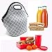 Insulated Neoprene Lunch Bag Zipper Washable Stretchy Waterproof Outdoor School Travel Picnic Tote Reusable Bags Boxes for Men Women Adults(Gray)