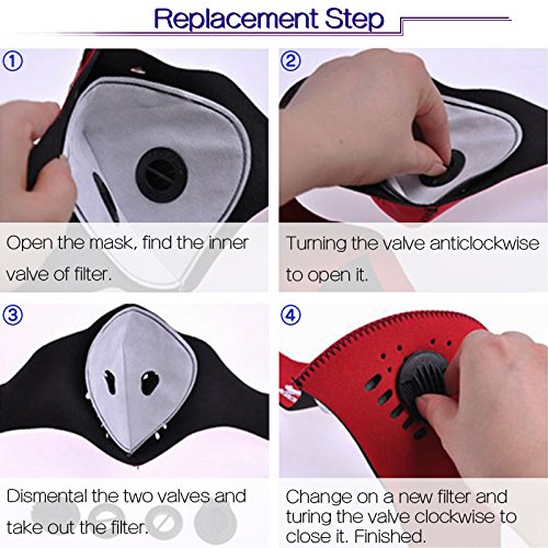 A.B Crew Protective Activated Carbon Cycling Mask Dustproof Motorcycle Bicycle Outdoor Half Face Mask Filter (Eagle)