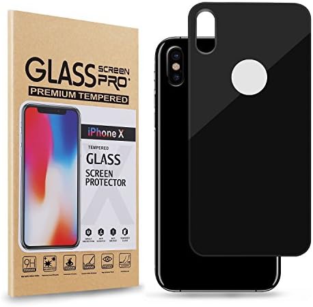 Kuaima iPhone X Back Protector, [9H Hardness] [3D Full Coverage] [Scratch Proof] [Cover Case Replacement] Tempered Glass Screen Protector Back film for Apple iPhone X / iPhone 10 (Black)
