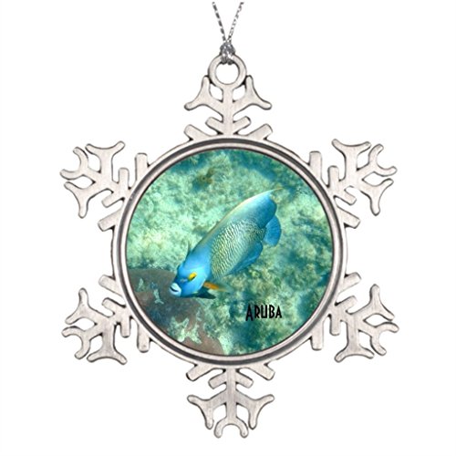 Hilda Longman Personalised Christmas Tree Decoration Customize Aruba Underwater Photo Of Fish Snorkeling Christmas Snowflake Ornaments Clearance