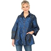 IC Collection Two-Tone Floral Jacquard Jacket