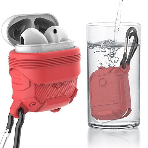 Moretek Silicone Case for Airpods Protect Waterproof Charging Cover Skin Cases for Airpods Shockproof Covers Accessories (Red Eagle)