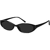 mosanana Retro Oval Cat eye Sunglasses for Women Y2k 90s Trendy Narrow Small MS52585