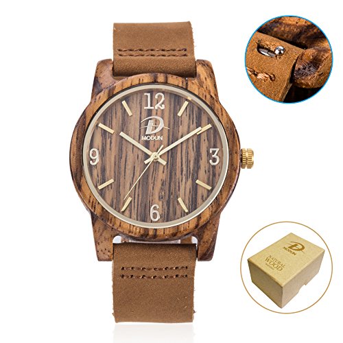 wooden watch leather strap