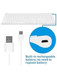 Macally acebtkey tamaño completo teclado Bluetooth inalámbrico con 3 dispositivo sincronización para Apple Mac, iMac, MacBook, Windows PC computadora, iPhones, iPads, etc.