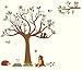 HH Baby Boutique Nursery Owl Wall Decal, Teddy Bear, Turtle, Frog Wall Decals, Nursery Animal Wall Decals, Nursery Tree Wall Decal XL