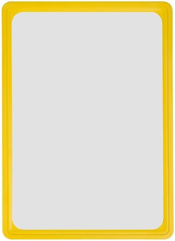 VKF Renzel Acrylic Mirror With Coloured Shatterproof Frame & Fixings A4 for Kids Bedrooms (Yellow)