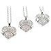 Elefan Cornelia Jewelry White Crystal Pendant Necklace Set for Sisters Big Sister middle Sister little Sister (3 PCS)