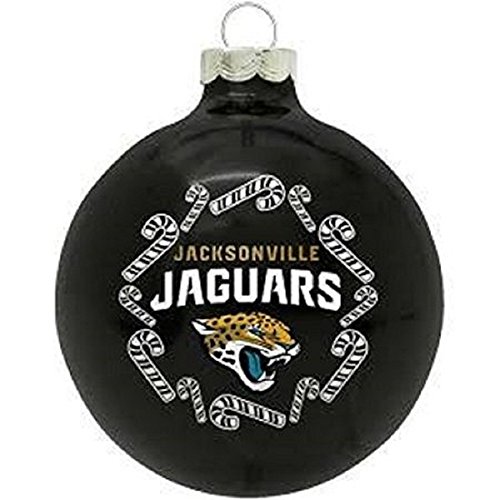 Jacksonville Jaguars NFL Round Candy Cane Christmas Ornament