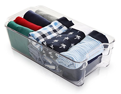 image for BINO Stackable Plastic Organizer Storage Bins, Medium - 2 Pack - Pantr