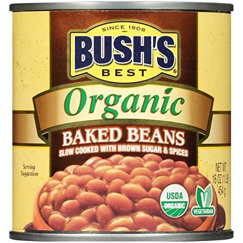 Bush's Best Organic Baked Beans, 16 Ounce Can Canned Beans, Baked