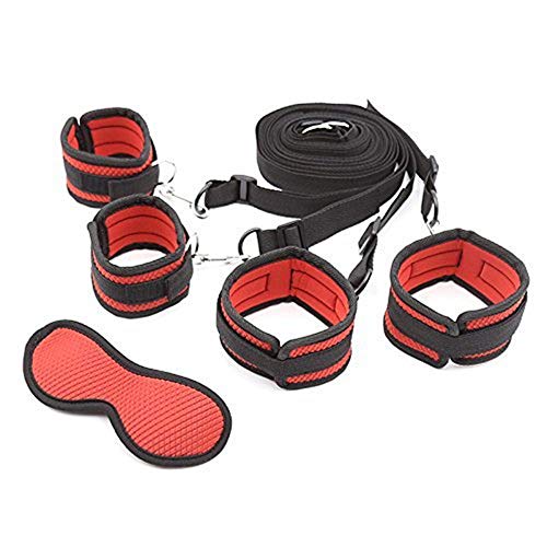 Handcuffs in Bed and Eye Shield Accessories for Couple (Red) - Thumbnail 4