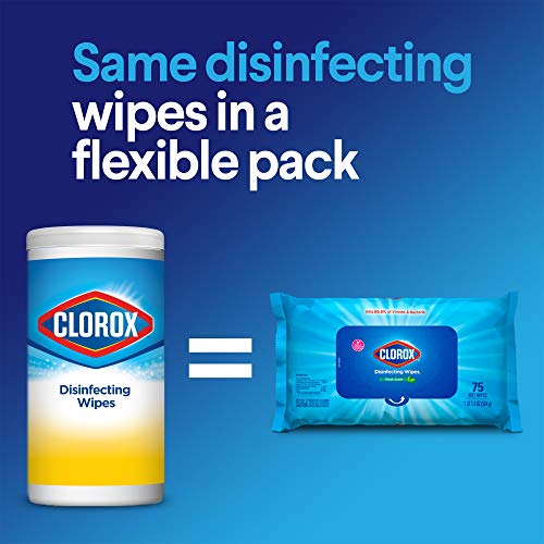 Clorox Disinfecting Wipes, Bleach Free Cleaning Wipes, Fresh Scent, Moisture Seal Lid, 75 Wipes, Pack of 3 (New… - Image 3