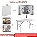 Romatlink Collapsible Folding Rectangle Table, Portable and Adjustable Height Desk Use for Backyard, Party, Indoor or Outdoor Activities, White-New