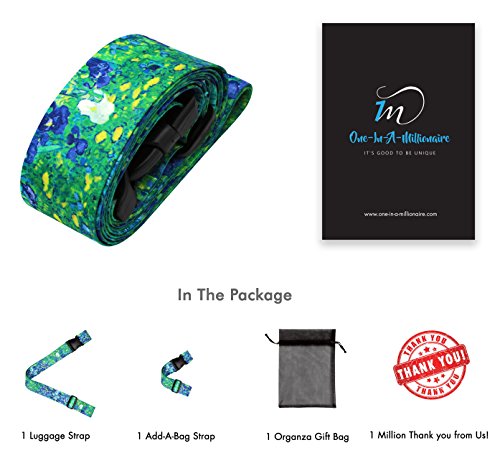 Vincent Van Gogh Irises Travel Luggage Strap Suitcase Security Belt. Heavy Duty & Adjustable. Must Have Travel Accessories. TSA Compliant. 1 Luggage Strap & 1 Add A Bag Strap. 2-Piece Set. - Thumbnail 5