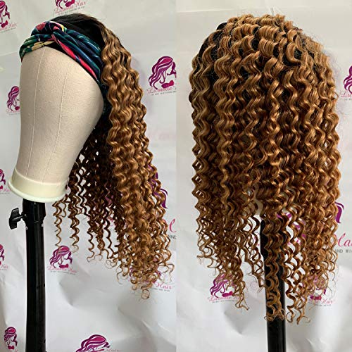Licoville-1B27-Curly-Headband-Wig-Human-Hair-None-Lace-Front-Honey-Blonde-Loose-Deep-Wave-Human-Hair-Wigs-12-150-Density-Machine-Made-Blonde-Wig-with-Hair-Bands