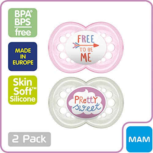 MAM Attitude Pacifier (2 pack, 1 Sterilizing Pacifier Case), Pacifiers
