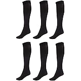 Daresay Women Trouser Socks with Comfort Band Stretchy Spandex Opaque Knee High 6 Pack